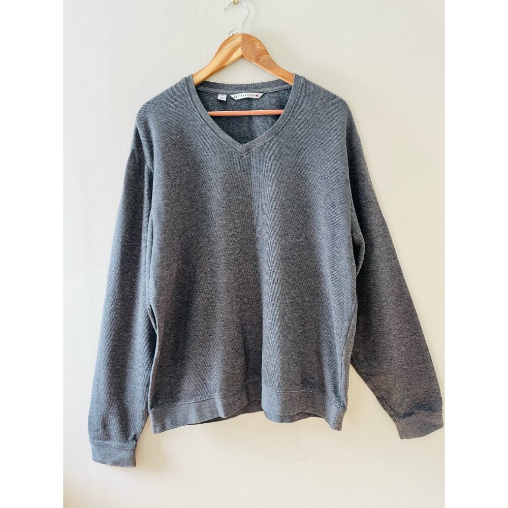 Cutter & Buck Sz L Gray Lakemont Stretch Cotton‎ V Neck Pullover Sweater